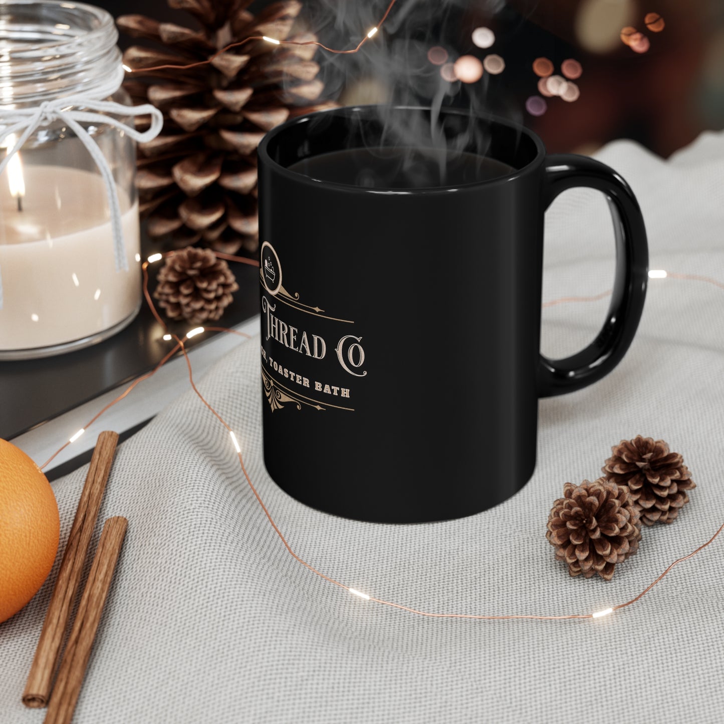Bread Thread Company Live Laugh Toaster Bath 11oz Black Mug, Gift for Boy Friend, Gift for Husband, Fathers Day Gift, Anniversary Gift