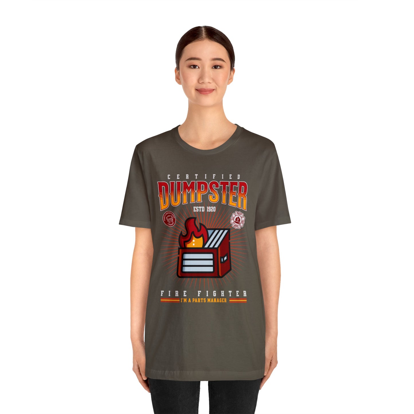 Certified Dumpster Fire Fighter Parts Manager Shirt, Gift for Parts Manager, Dealership Employee, Parts Counter Person, Birthday Day