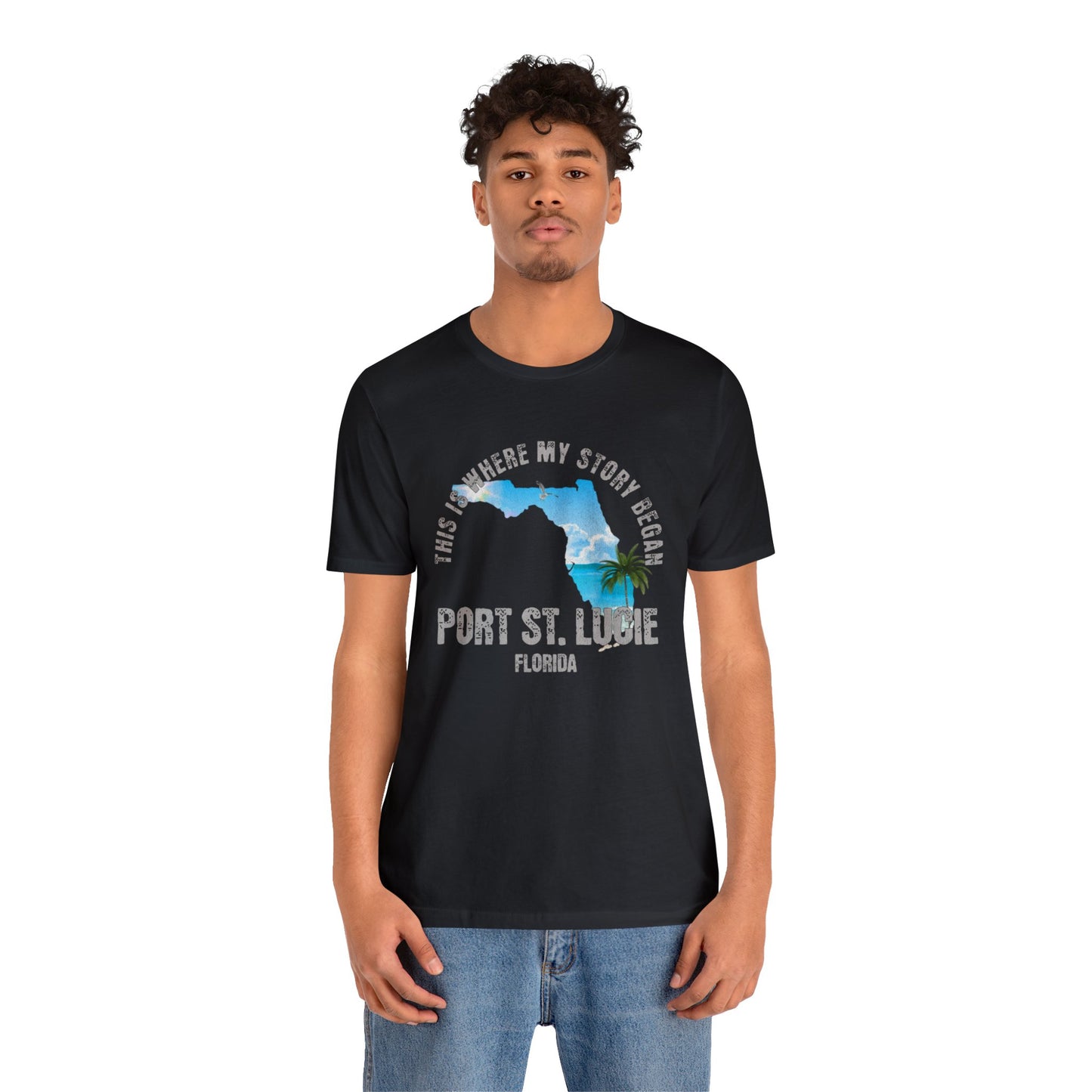 State of Florida T-Shirt - This is where my story began Port St. Lucie Florida, Birthday Gift, Origin Story, Home Town, Gift for Dad, Mom