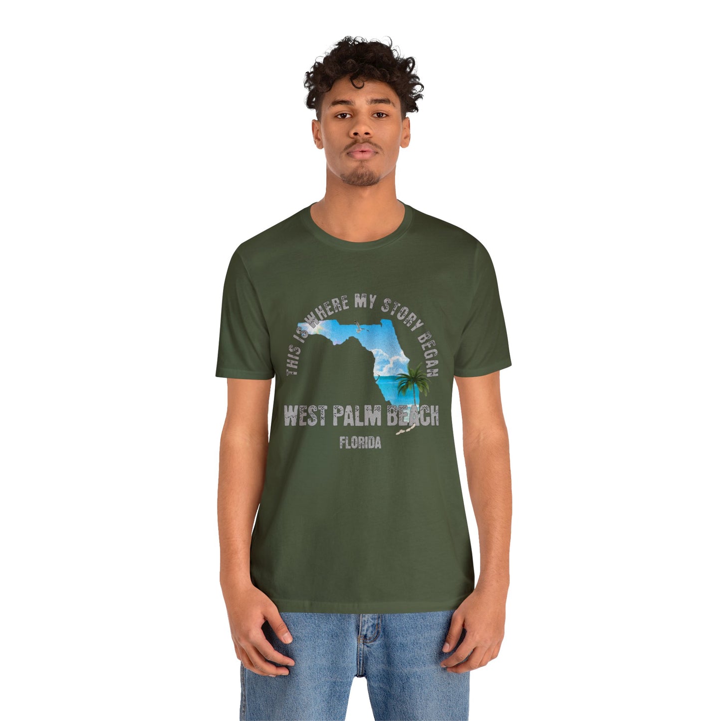 State of Florida T-Shirt - This is where my story began West Palm Beach Florida, Birthday Gift, Origin Story, Home Town, Gift for Dad Mom
