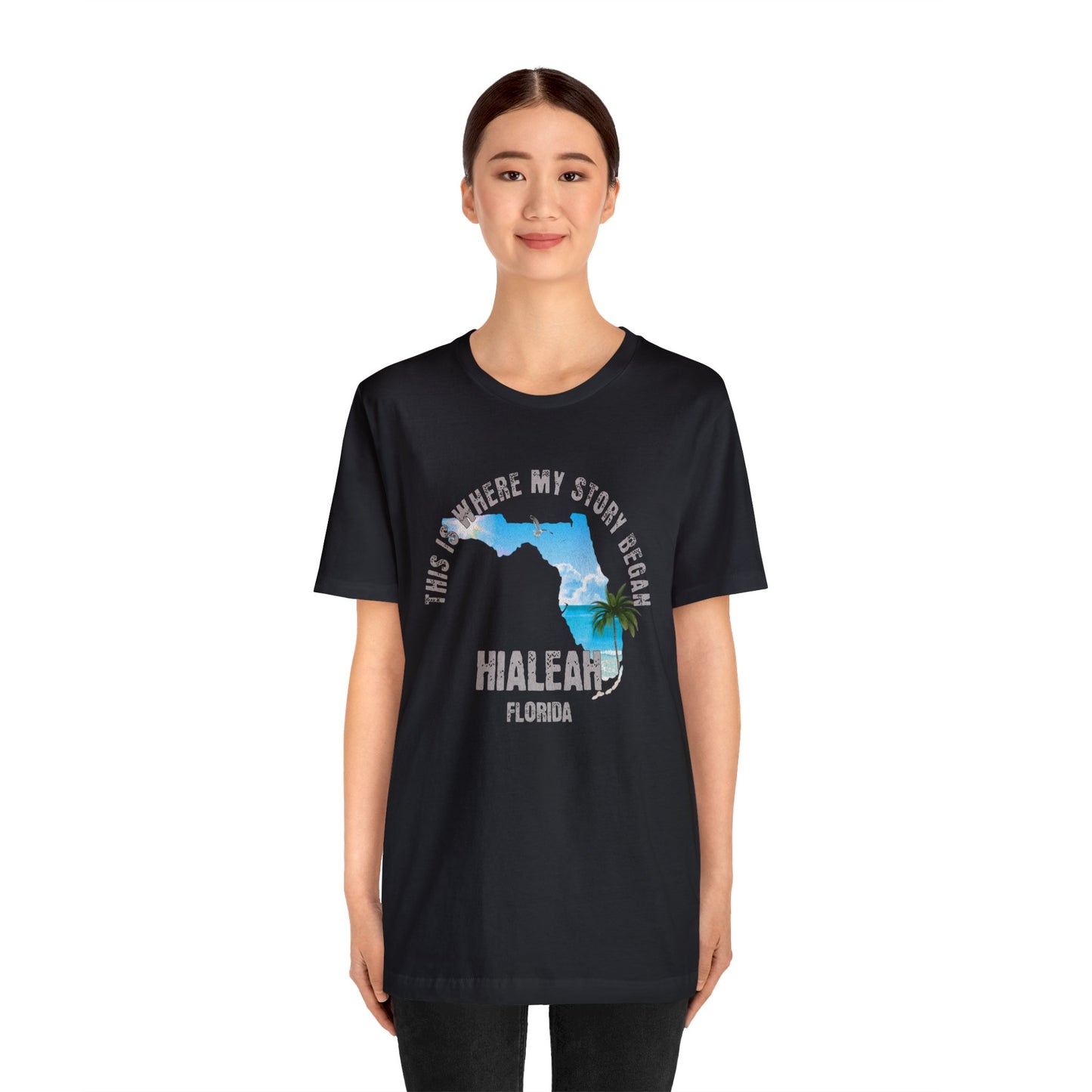State of Florida T-Shirt - This is where my story began Hialeah Florida, Birthday Gift, Origin Story, Home Town, Gift for Dad