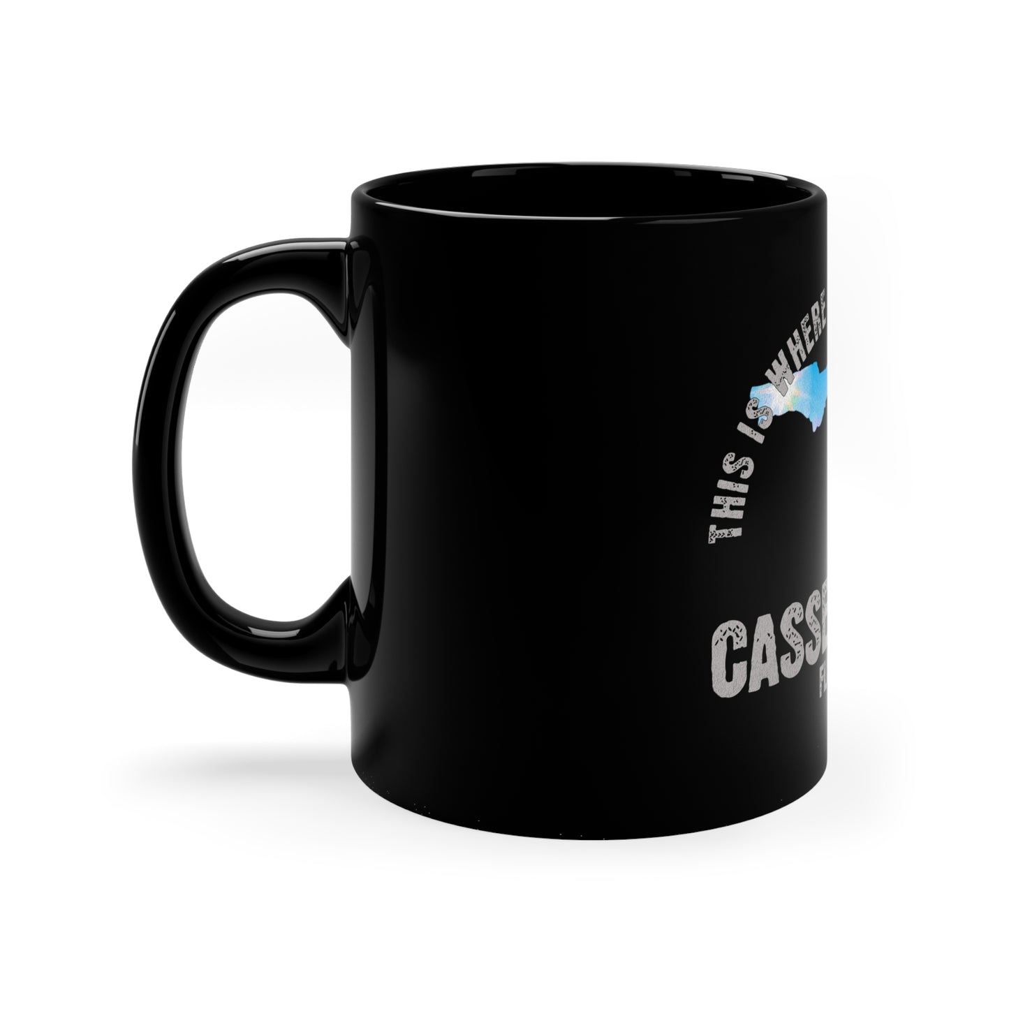 Casselberry Florida Where My Story Began Souvernirs  11oz Black Coffee Mug Home Town Home Grown