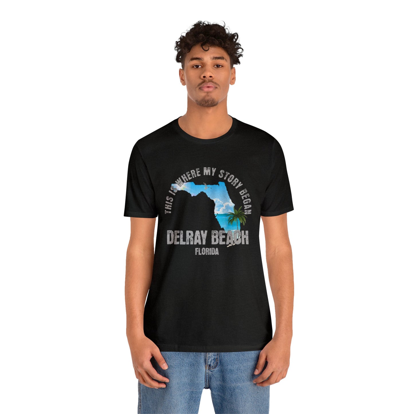 State of Florida T-Shirt - This is where my story began Delray Beach Florida, Birthday Gift, Origin Story, Home Town, Gift for Dad