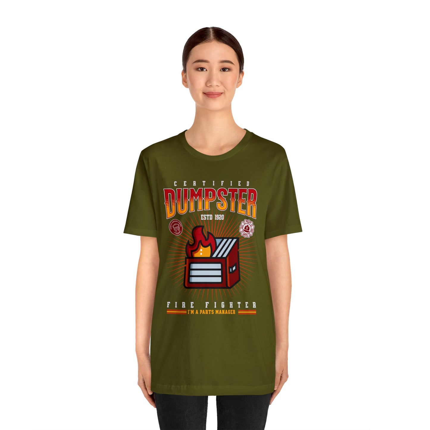 Certified Dumpster Fire Fighter Parts Manager Shirt, Gift for Parts Manager, Dealership Employee, Parts Counter Person, Birthday Day