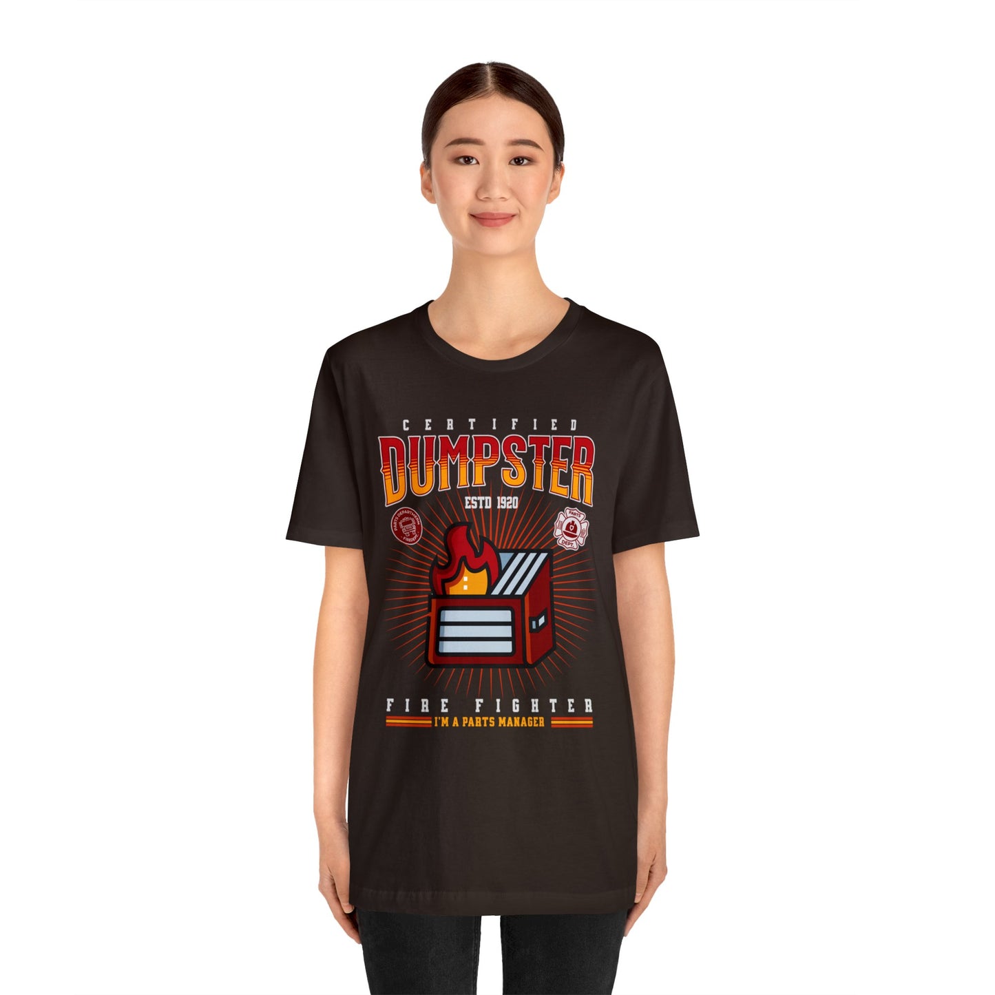 Certified Dumpster Fire Fighter Parts Manager Shirt, Gift for Parts Manager, Dealership Employee, Parts Counter Person, Birthday Day