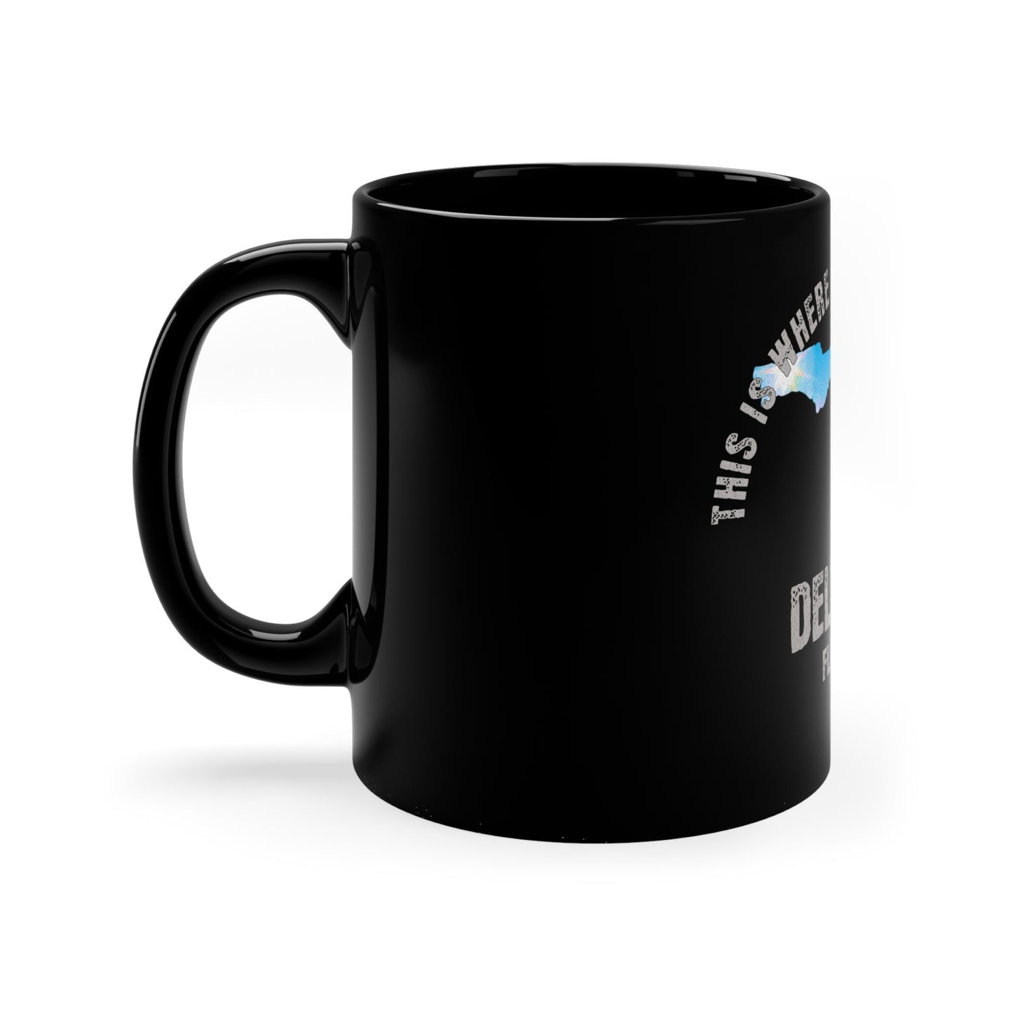 Deltona Florida Where My Story Began Souvernirs  11oz Black Coffee Mug Home Town Home Grown