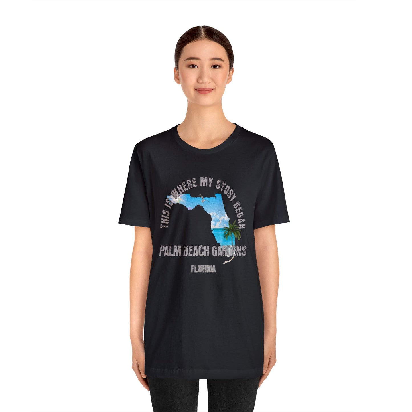 State of Florida T-Shirt - This is where my story began Palm Beach Gardens Florida, Birthday Gift, Origin Story, Home Town