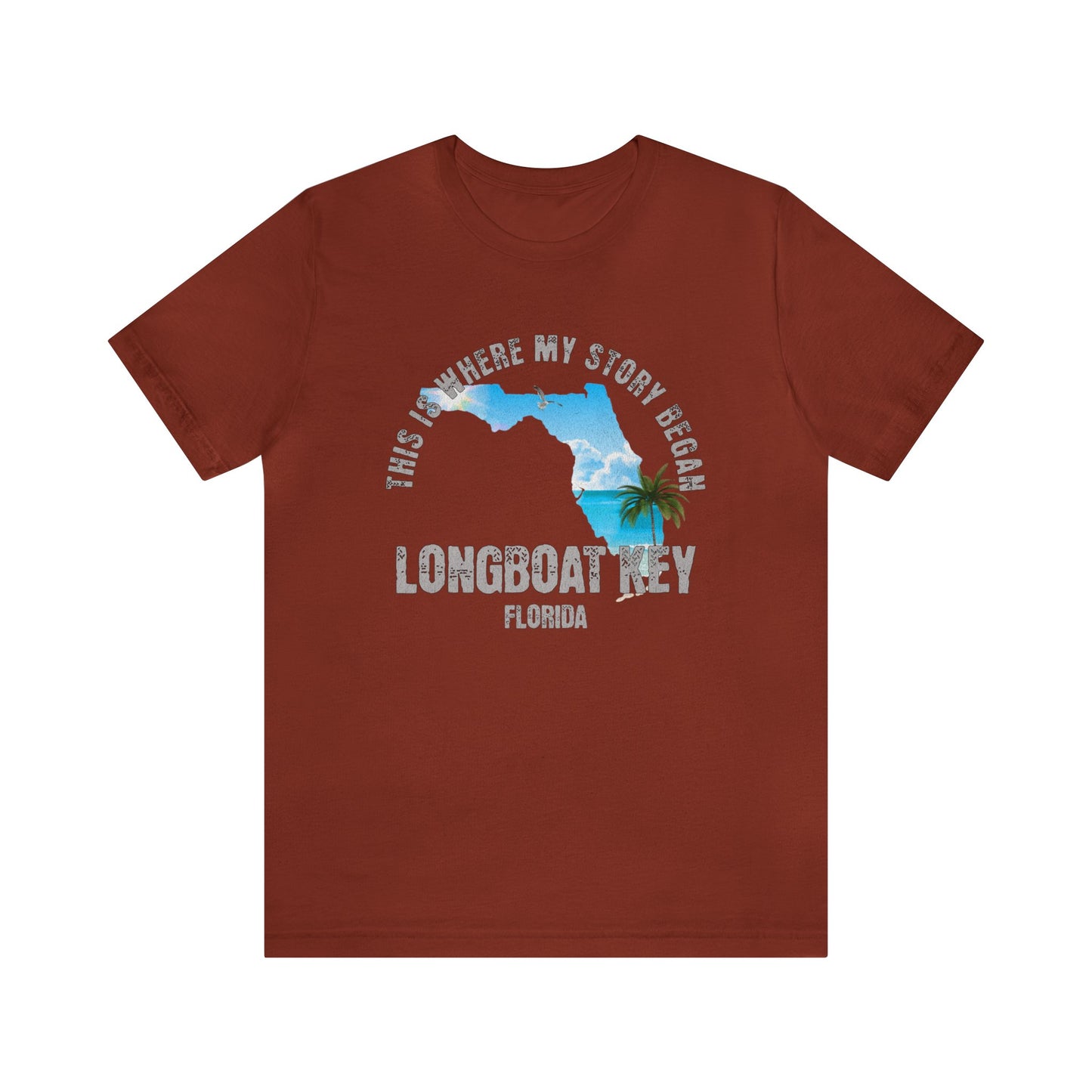 State of Florida T-Shirt - This is where my story began Longboat Key Florida, Birthday Gift, Origin Story, Home Town, Gift for Dad