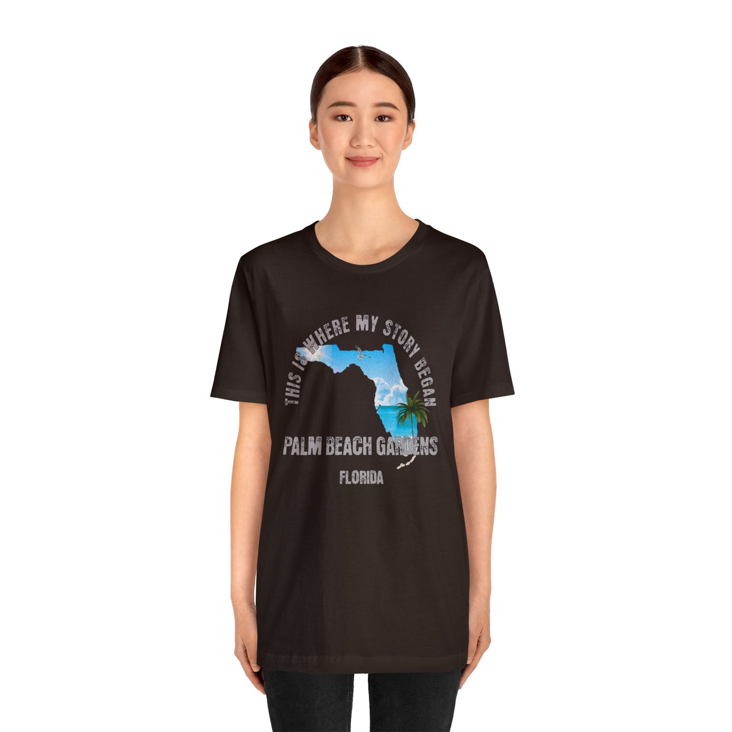 State of Florida T-Shirt - This is where my story began Palm Beach Gardens Florida, Birthday Gift, Origin Story, Home Town