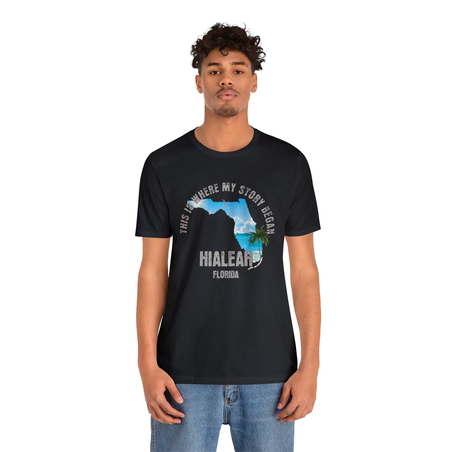 State of Florida T-Shirt - This is where my story began Hialeah Florida, Birthday Gift, Origin Story, Home Town, Gift for Dad