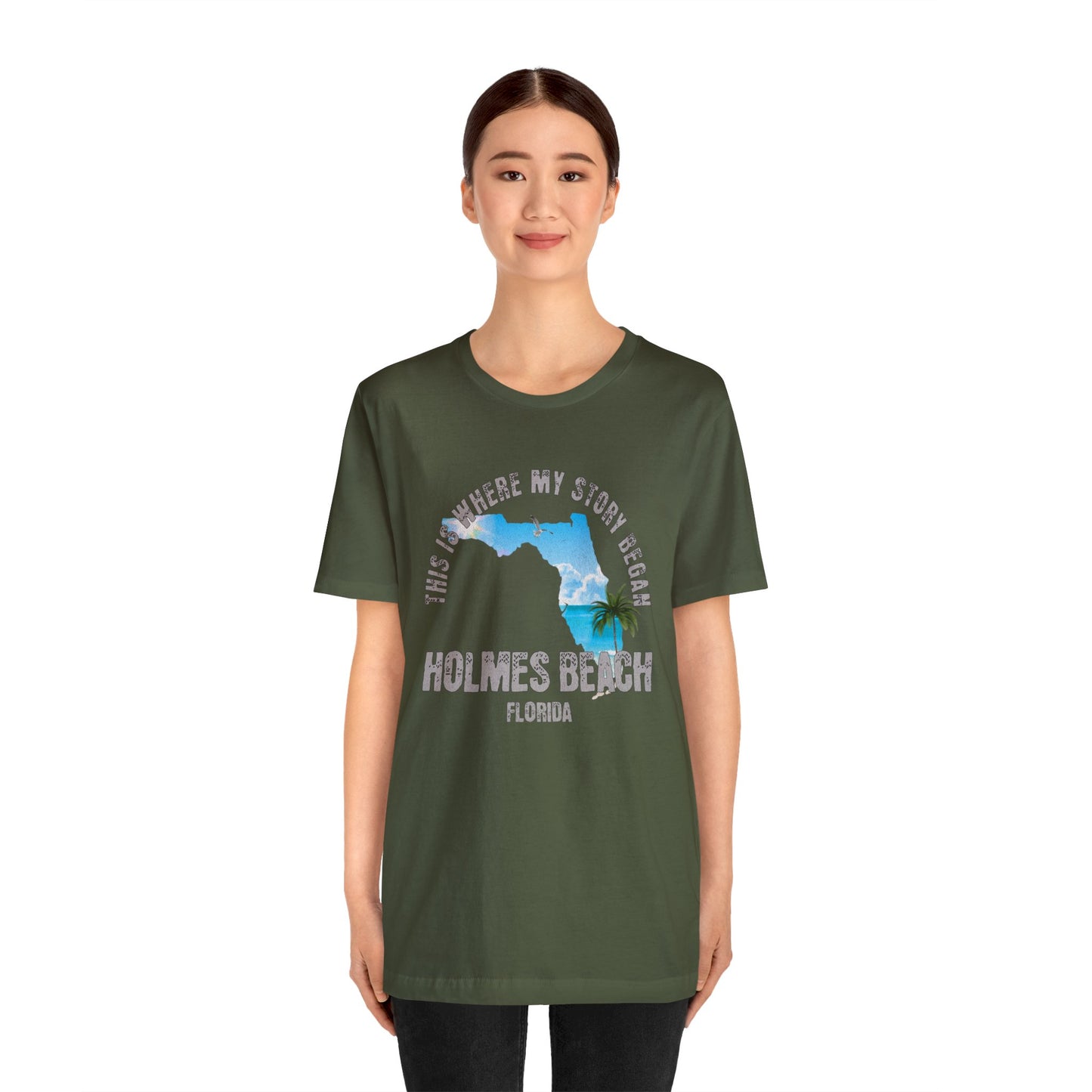 State of Florida T-Shirt - This is where my story began Holmes Beach Florida, Birthday Gift, Origin Story, Home Town, Gift for Dad