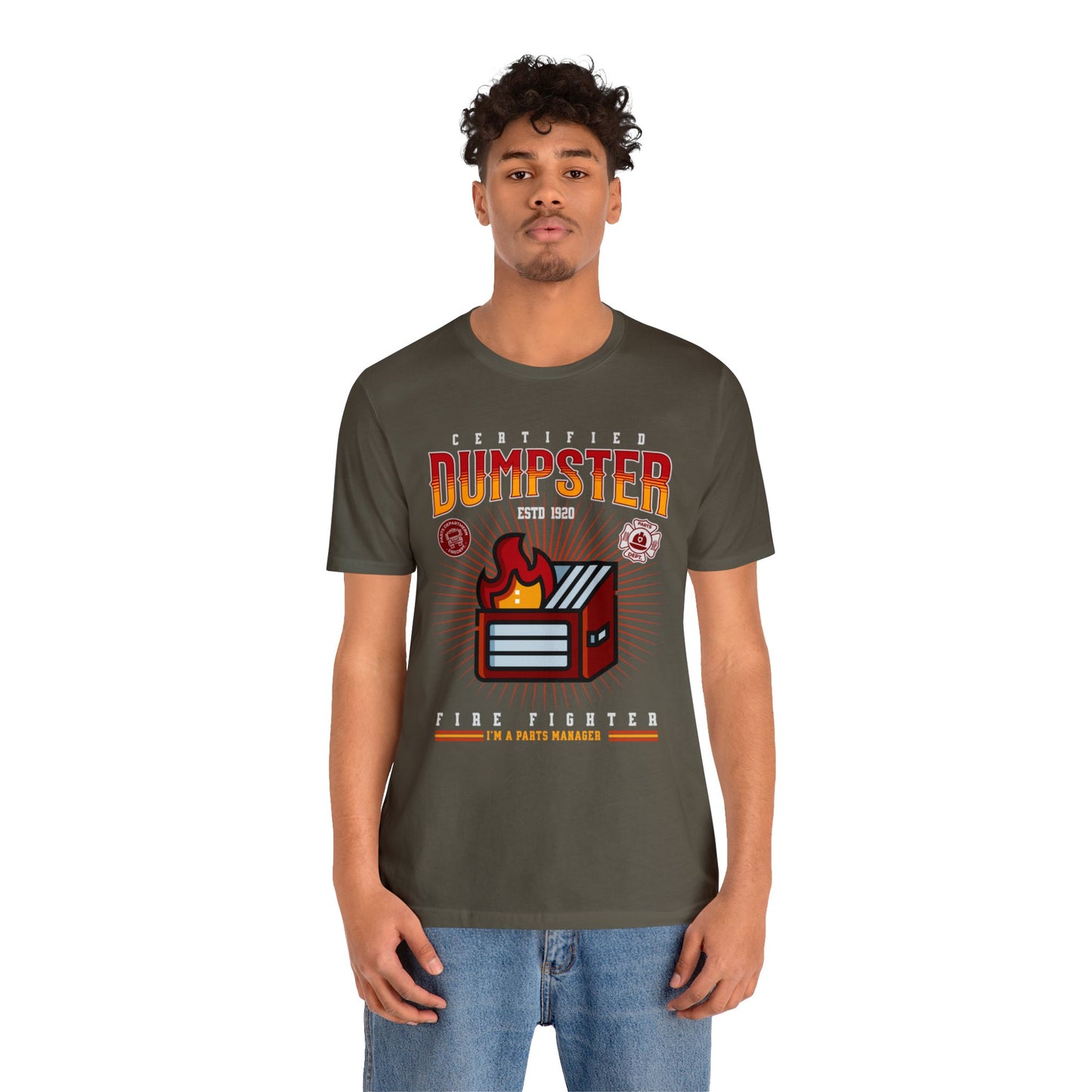 Certified Dumpster Fire Fighter Parts Manager Shirt, Gift for Parts Manager, Dealership Employee, Parts Counter Person, Birthday Day