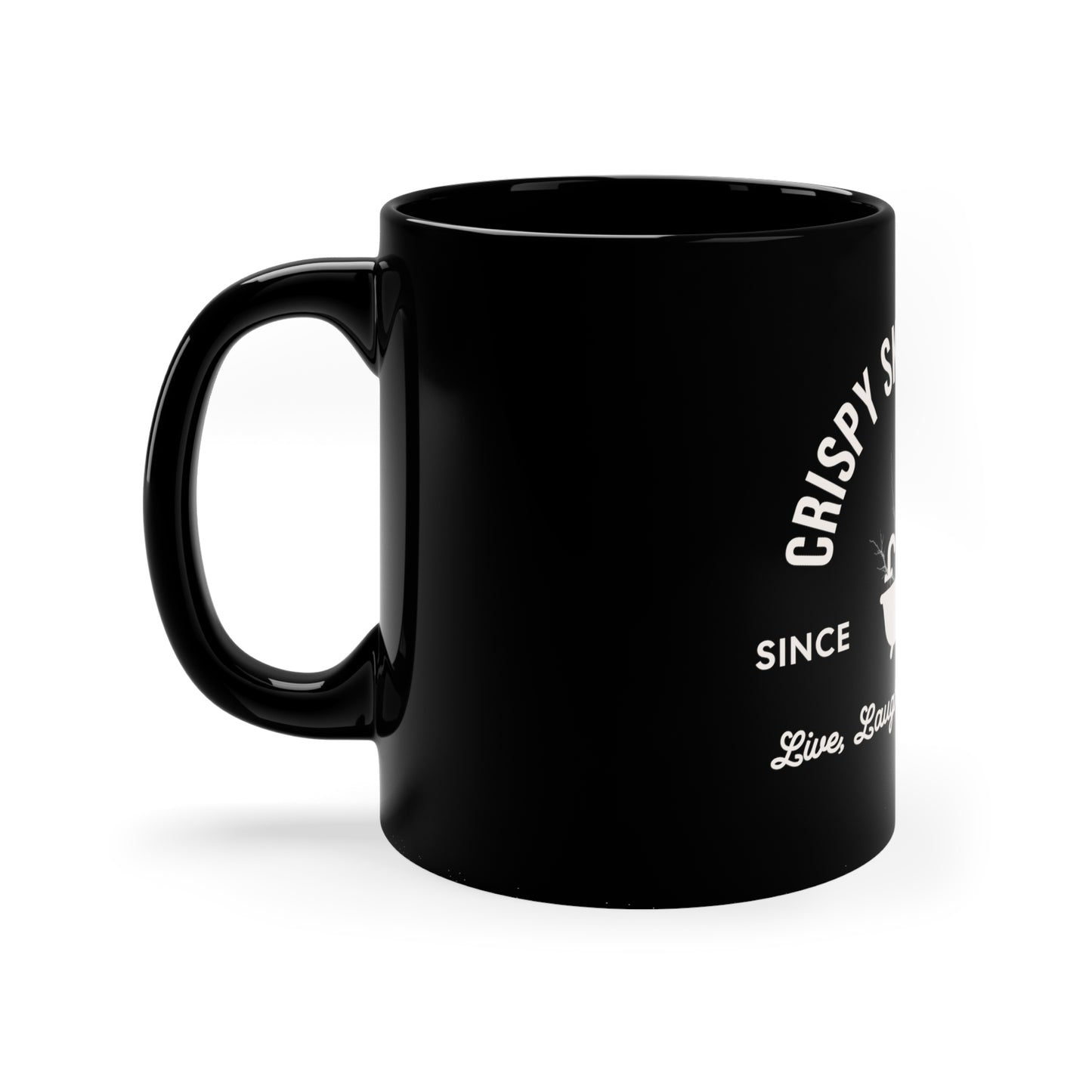 Crispy Skin Day Spa Live Laugh Toaster Bath 11oz Black Mug, Gift for Boy Friend, Gift for Husband, Fathers Day Gift, Anniversary Gift