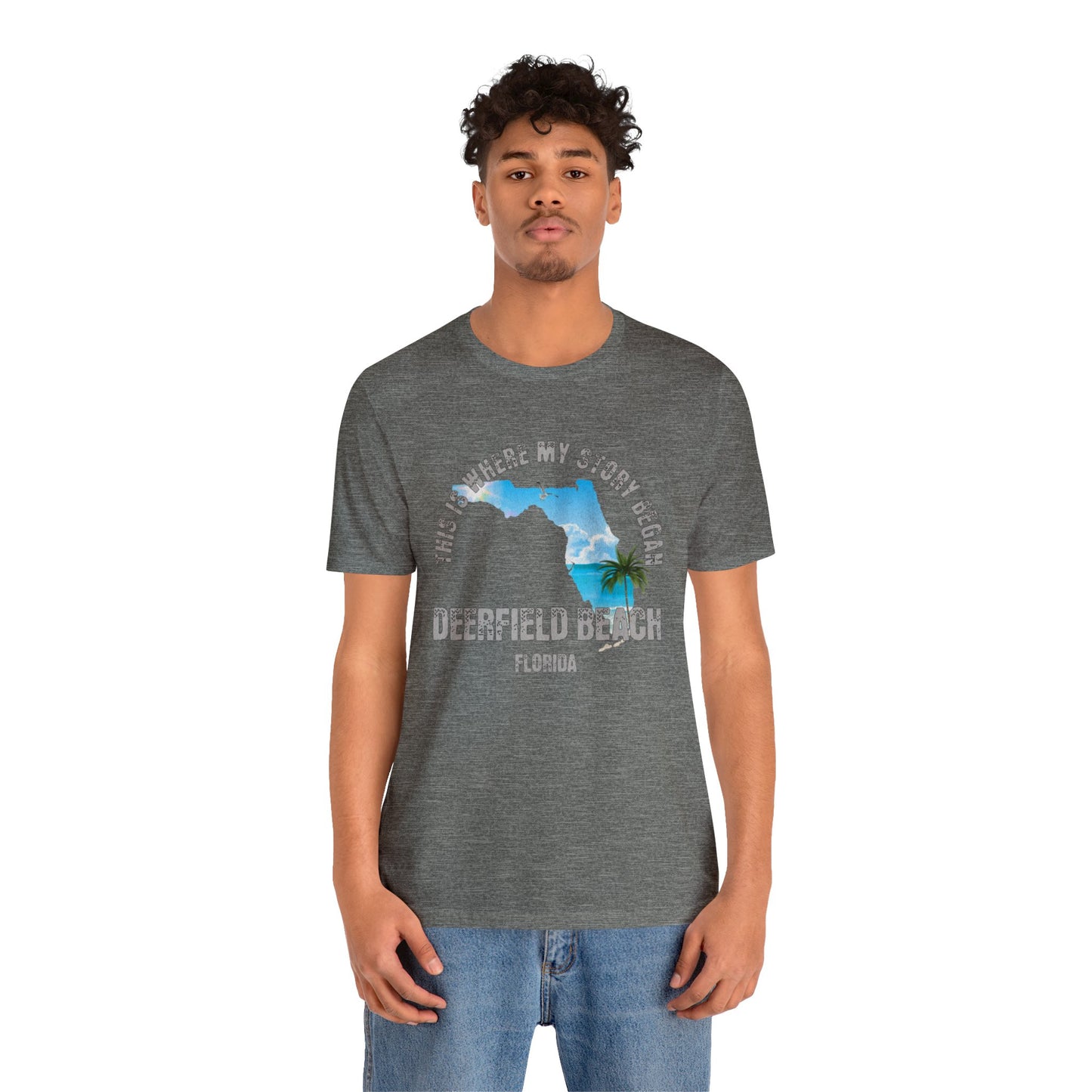 State of Florida T-Shirt - This is where my story began Deerfield Beach Florida, Birthday Gift, Origin Story, Home Town, Gift for Dad