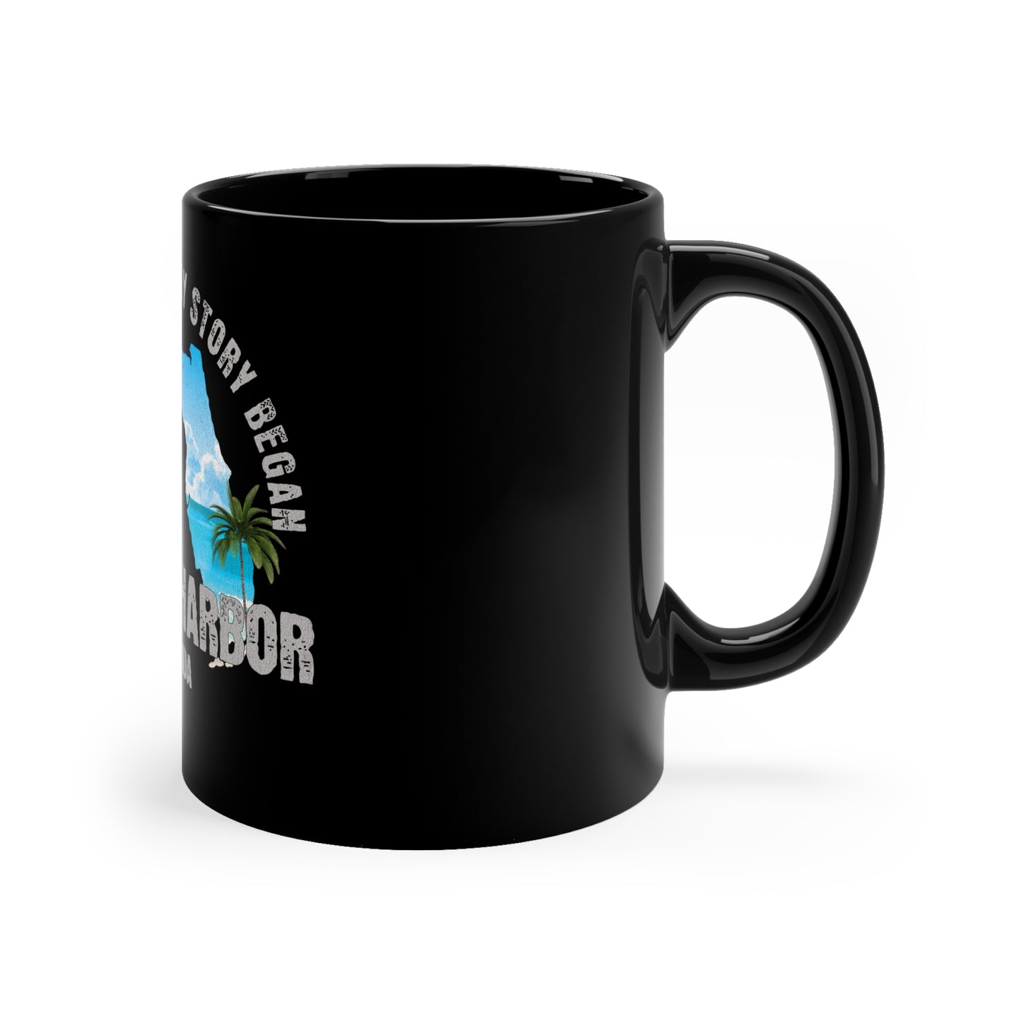 Safety Harbor Florida Where My Story Began Souvernirs  11oz Black Coffee Mug Home Town Home Grown