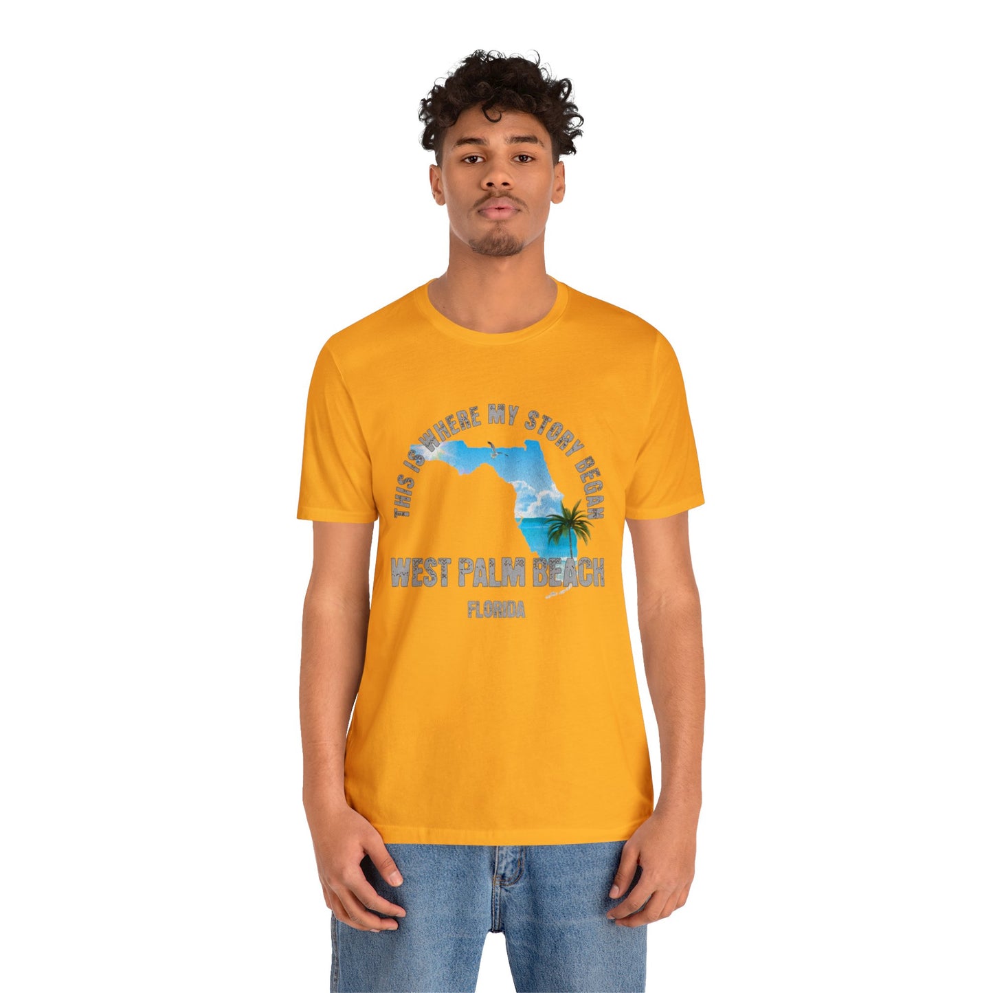 State of Florida T-Shirt - This is where my story began West Palm Beach Florida, Birthday Gift, Origin Story, Home Town, Gift for Dad Mom