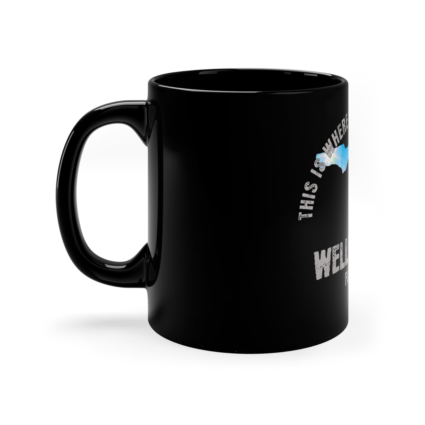 Wellington Florida Where My Story Began Souvernirs  11oz Black Coffee Mug Home Town Home Grown