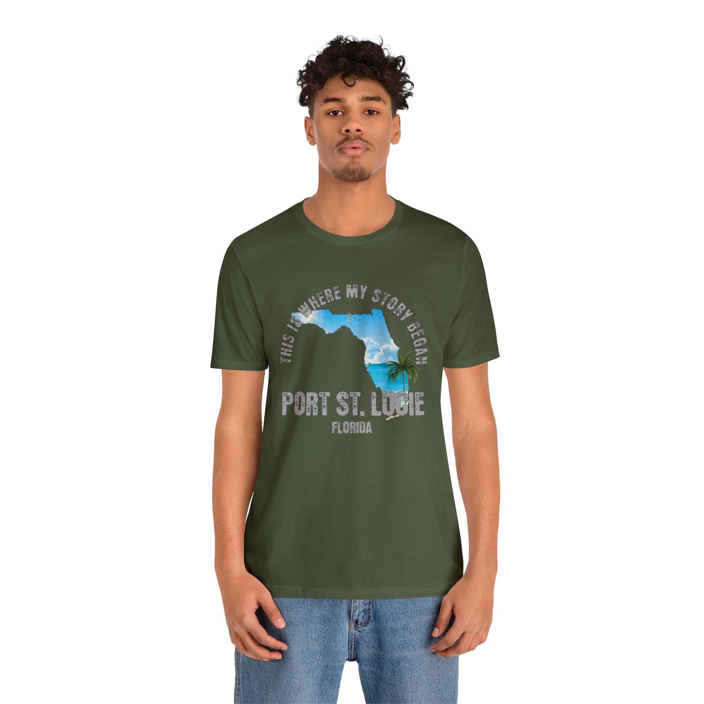 State of Florida T-Shirt - This is where my story began Port St. Lucie Florida, Birthday Gift, Origin Story, Home Town, Gift for Dad, Mom