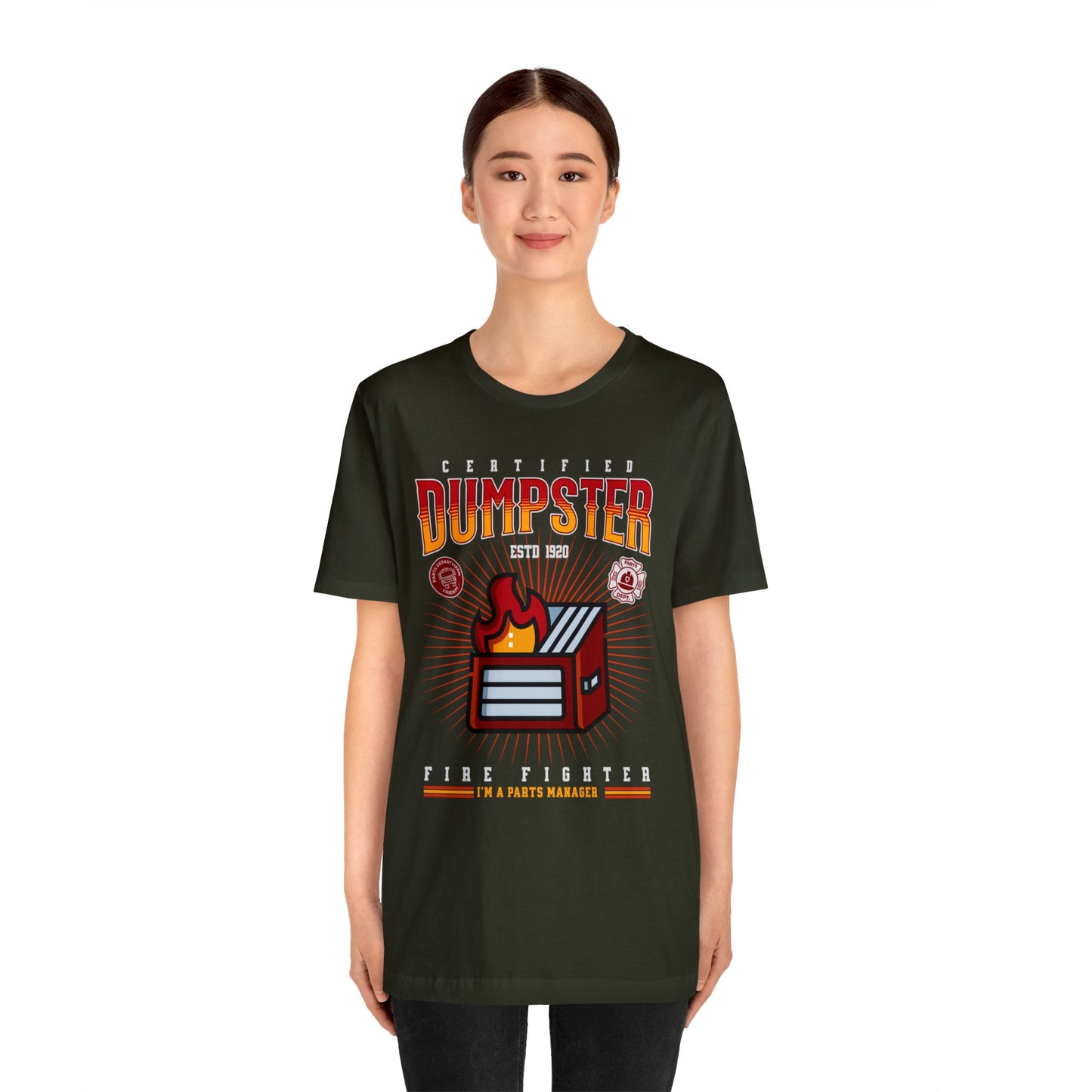 Certified Dumpster Fire Fighter Parts Manager Shirt, Gift for Parts Manager, Dealership Employee, Parts Counter Person, Birthday Day