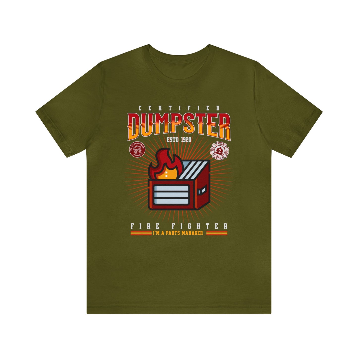 Certified Dumpster Fire Fighter Parts Manager Shirt, Gift for Parts Manager, Dealership Employee, Parts Counter Person, Birthday Day