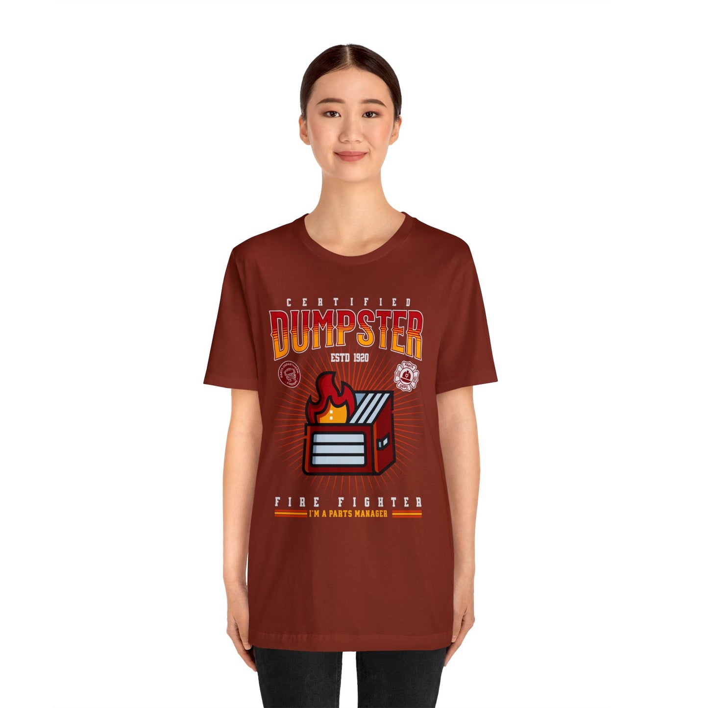 Certified Dumpster Fire Fighter Parts Manager Shirt, Gift for Parts Manager, Dealership Employee, Parts Counter Person, Birthday Day