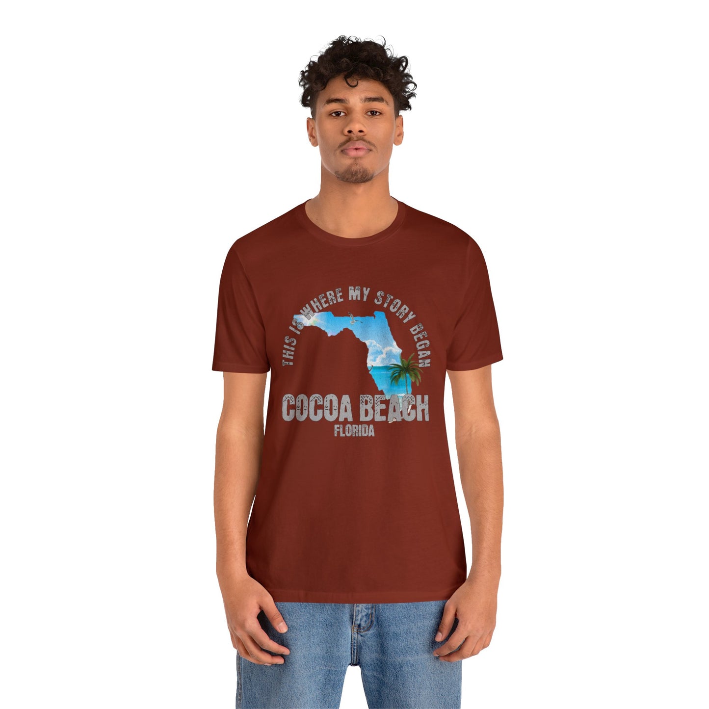 State of Florida T-Shirt - This is where my story began Cocoa Beach Florida, Birthday Gift, Origin Story, Home Town, Gift for Dad