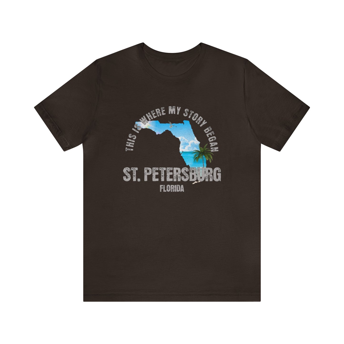 State of Florida T-Shirt - This is where my story began St. Petersburg Florida, Birthday Gift, Origin Story, Home Town, Gift for Dad, Mom