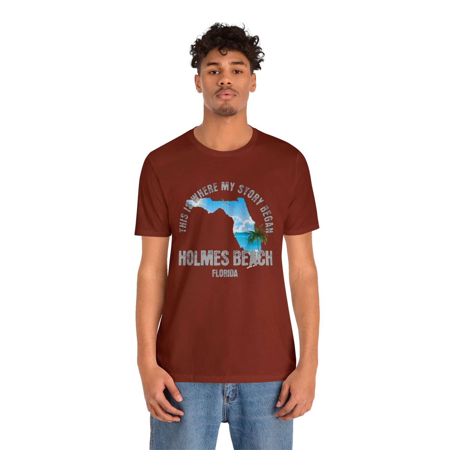 State of Florida T-Shirt - This is where my story began Holmes Beach Florida, Birthday Gift, Origin Story, Home Town, Gift for Dad