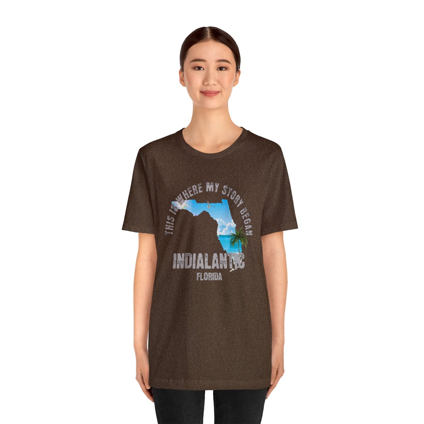 State of Florida T-Shirt - This is where my story began Indialantic Florida, Birthday Gift, Origin Story, Home Town, Gift for Dad