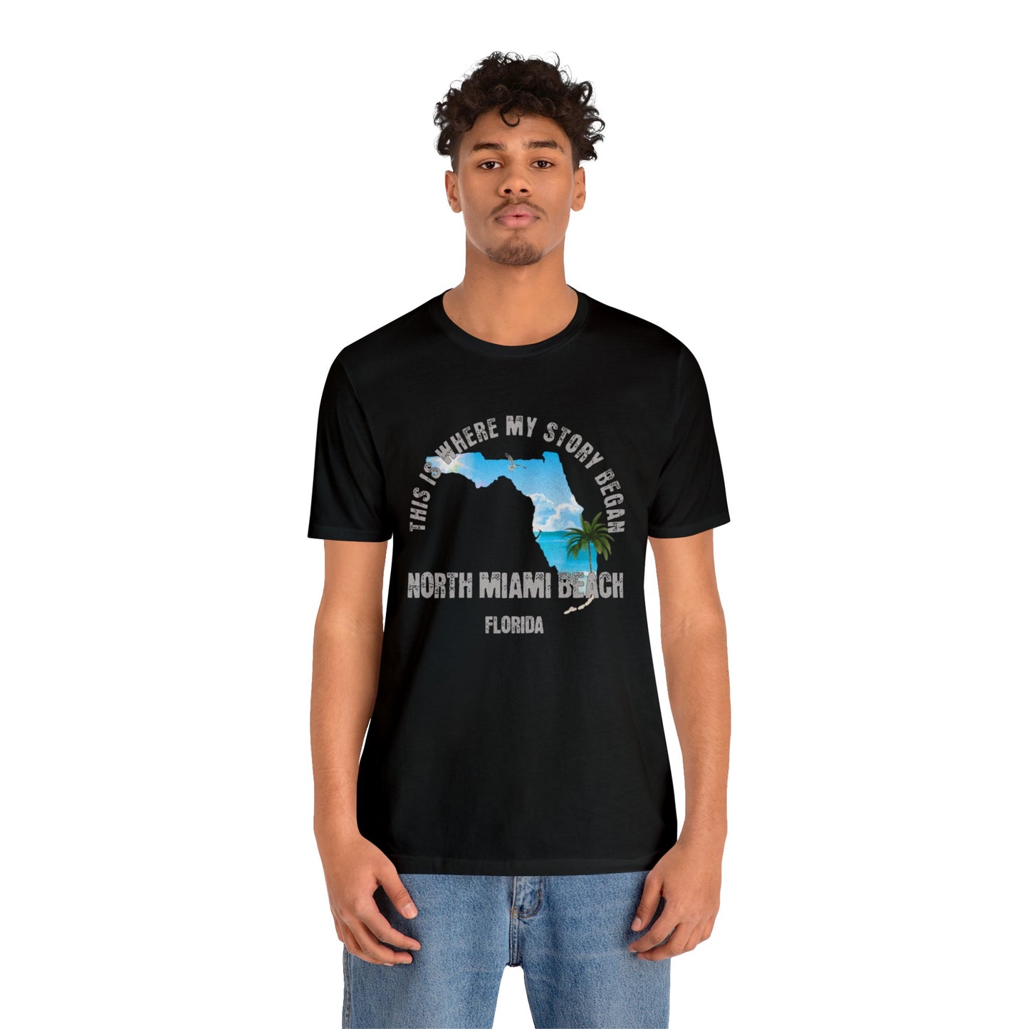State of Florida T-Shirt - This is where my story began North Miami Beach Florida, Birthday Gift, Origin Story, Home Town, Gift for Dad