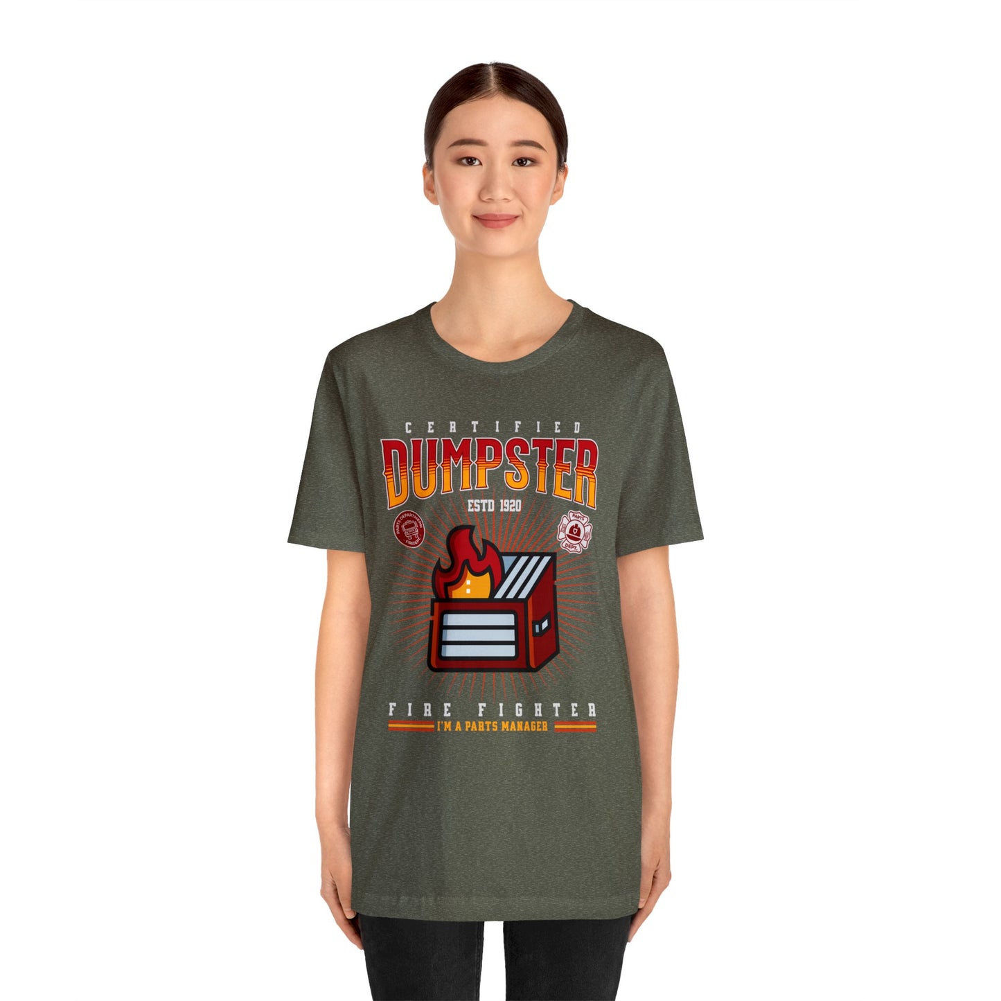 Certified Dumpster Fire Fighter Parts Manager Shirt, Gift for Parts Manager, Dealership Employee, Parts Counter Person, Birthday Day