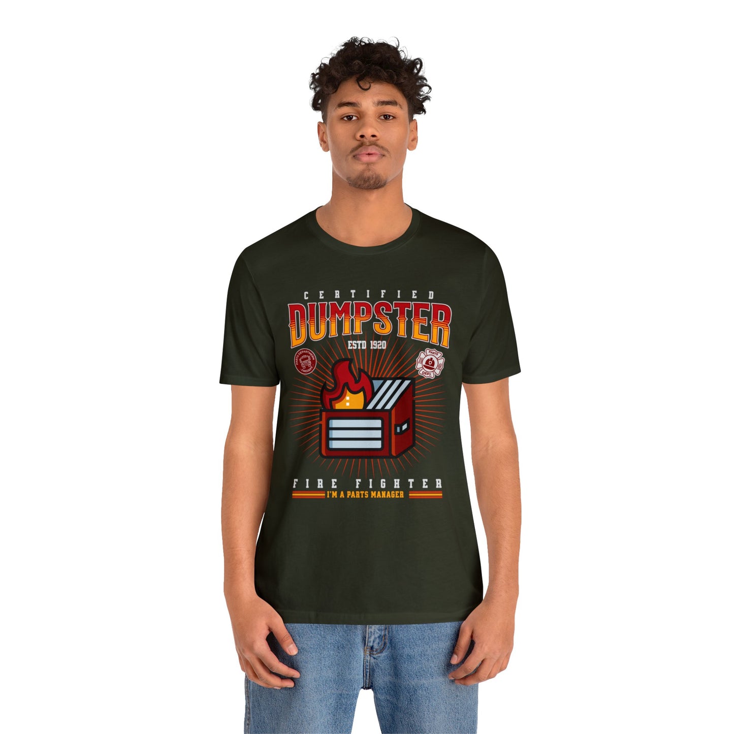 Certified Dumpster Fire Fighter Parts Manager Shirt, Gift for Parts Manager, Dealership Employee, Parts Counter Person, Birthday Day