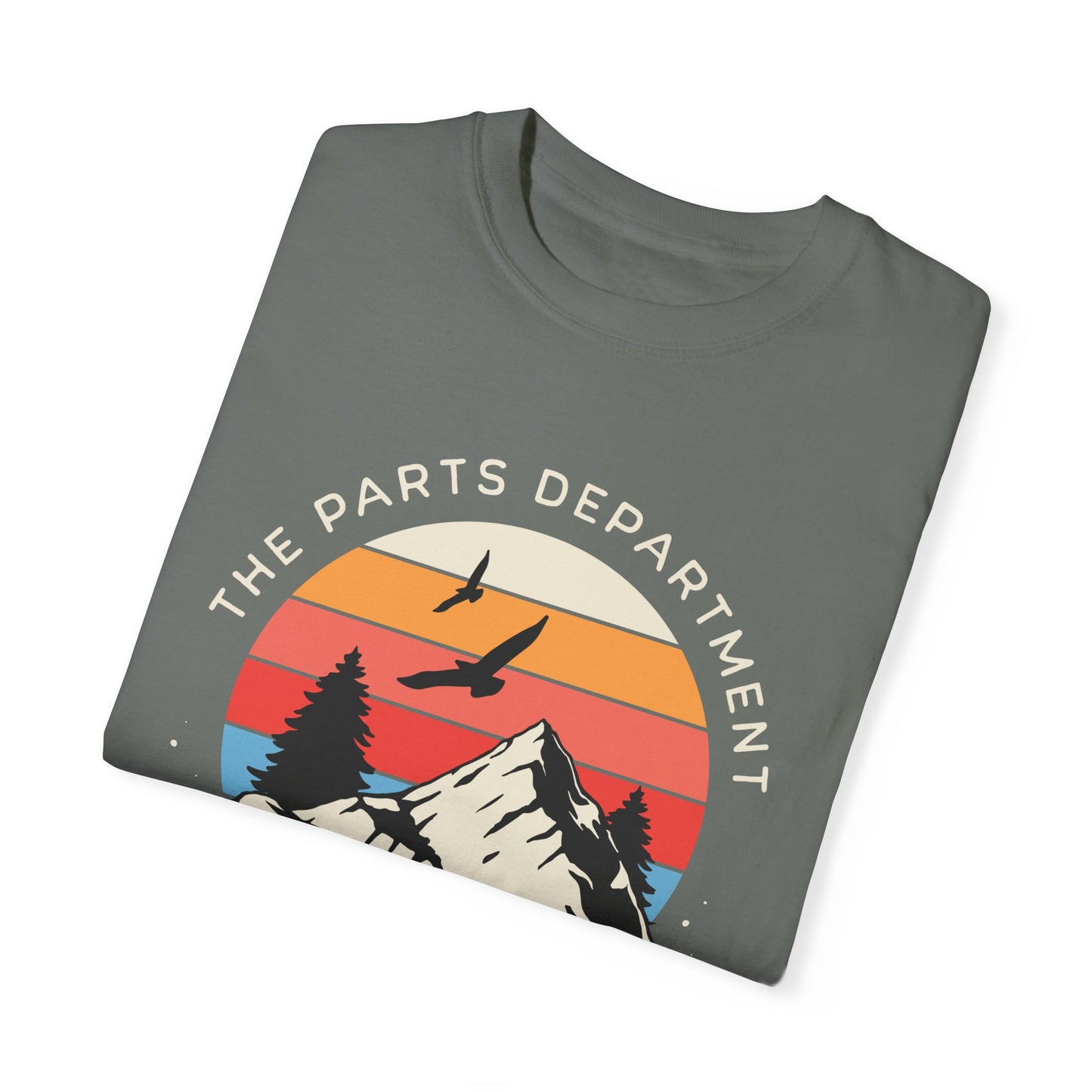 The Parts Department - Back Orders Await Unisex Dyed T-shirt Dealership employee gift ideas, birthday gifts father's day Valentine's day