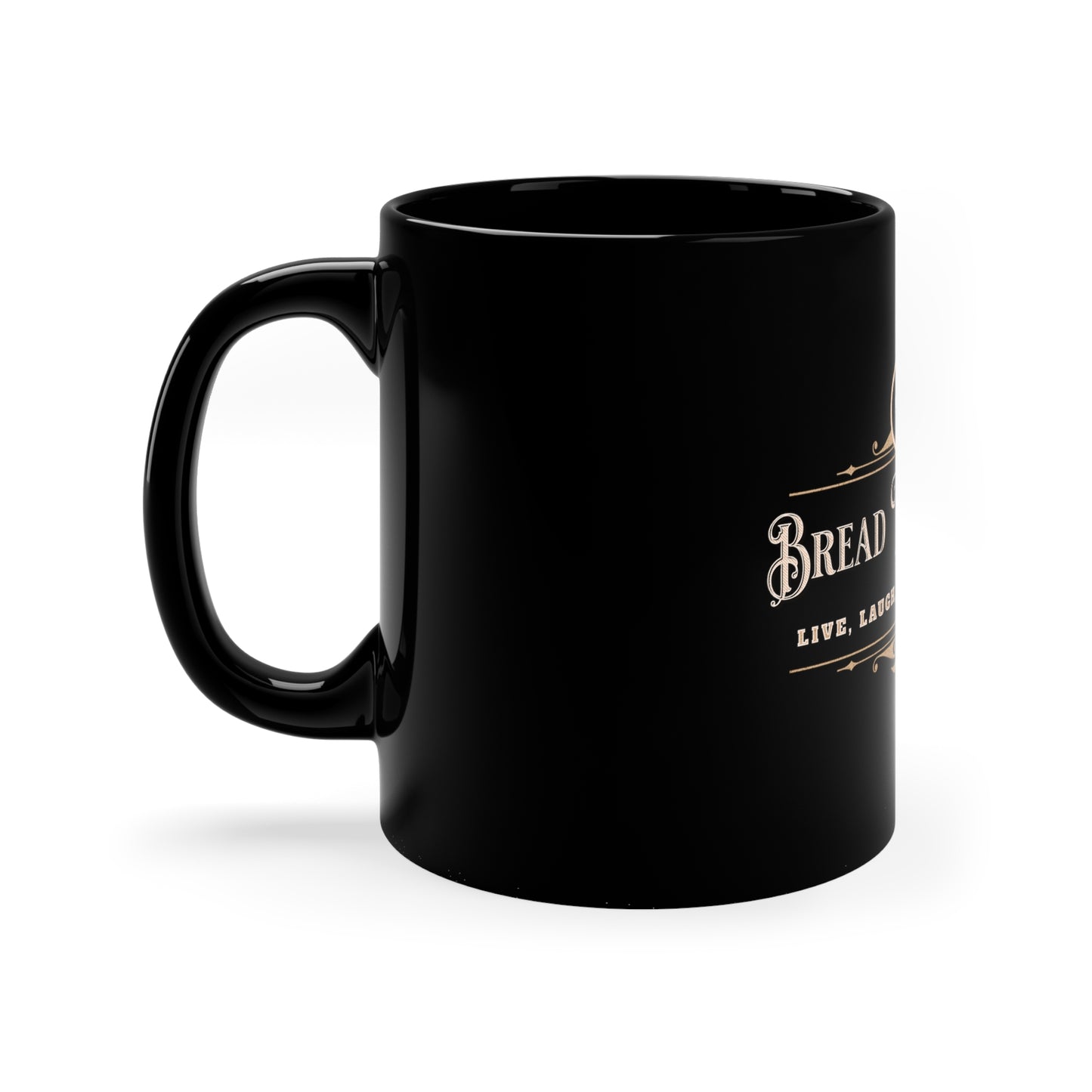 Bread Thread Company Live Laugh Toaster Bath 11oz Black Mug, Gift for Boy Friend, Gift for Husband, Fathers Day Gift, Anniversary Gift