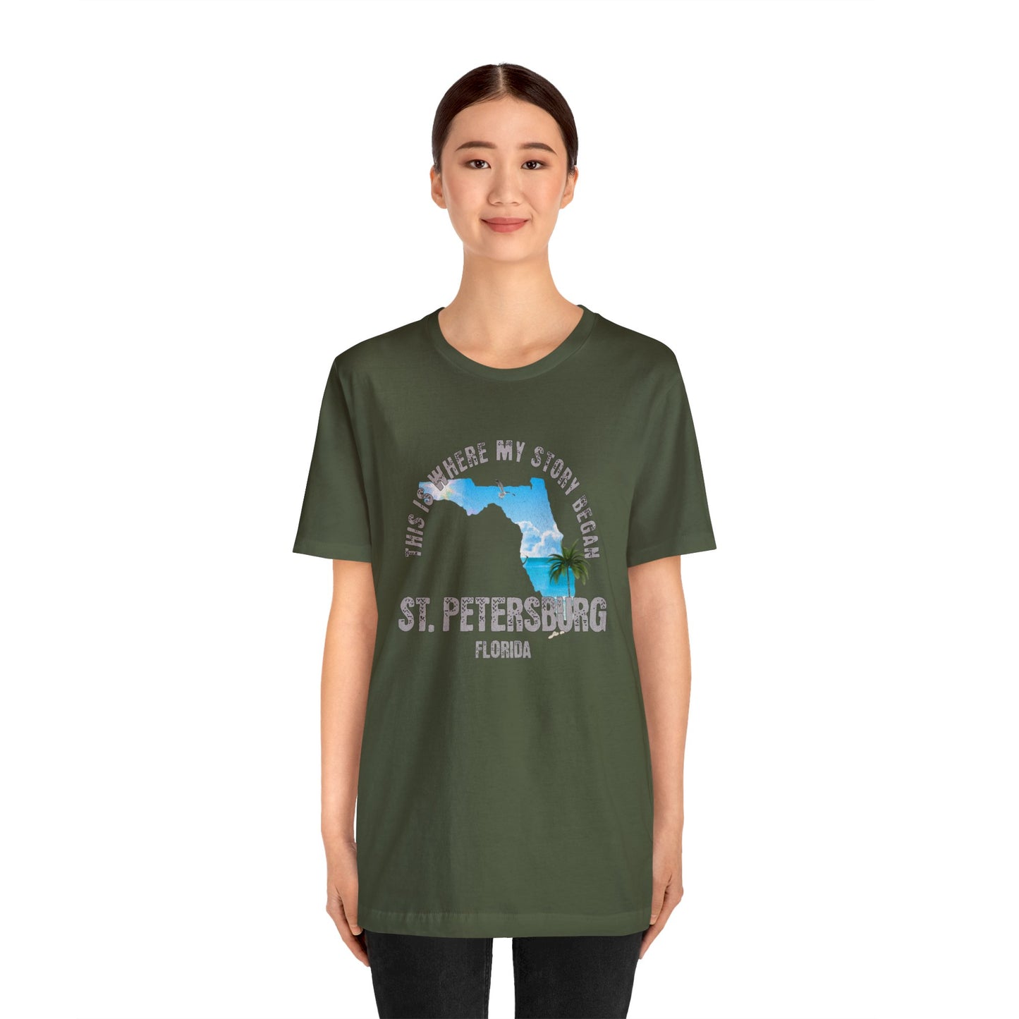 State of Florida T-Shirt - This is where my story began St. Petersburg Florida, Birthday Gift, Origin Story, Home Town, Gift for Dad, Mom