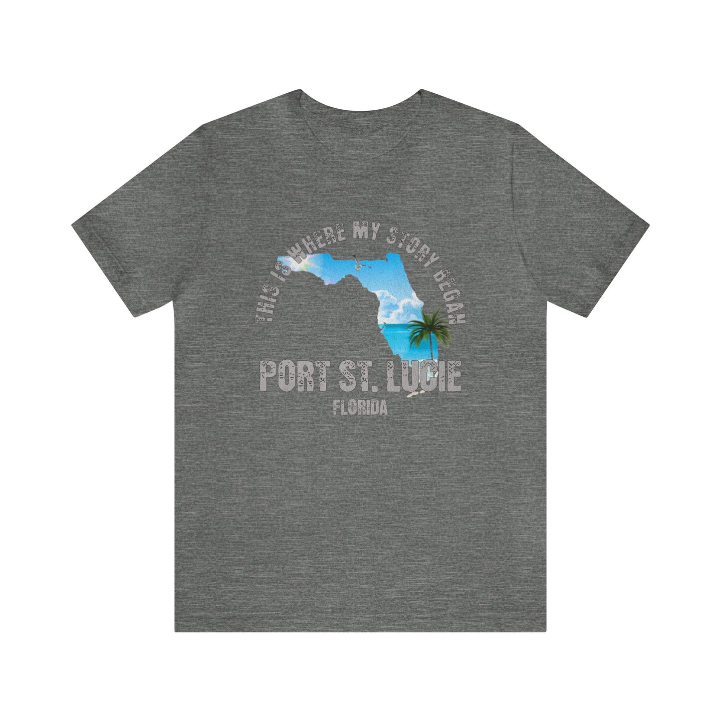 State of Florida T-Shirt - This is where my story began Port St. Lucie Florida, Birthday Gift, Origin Story, Home Town, Gift for Dad, Mom