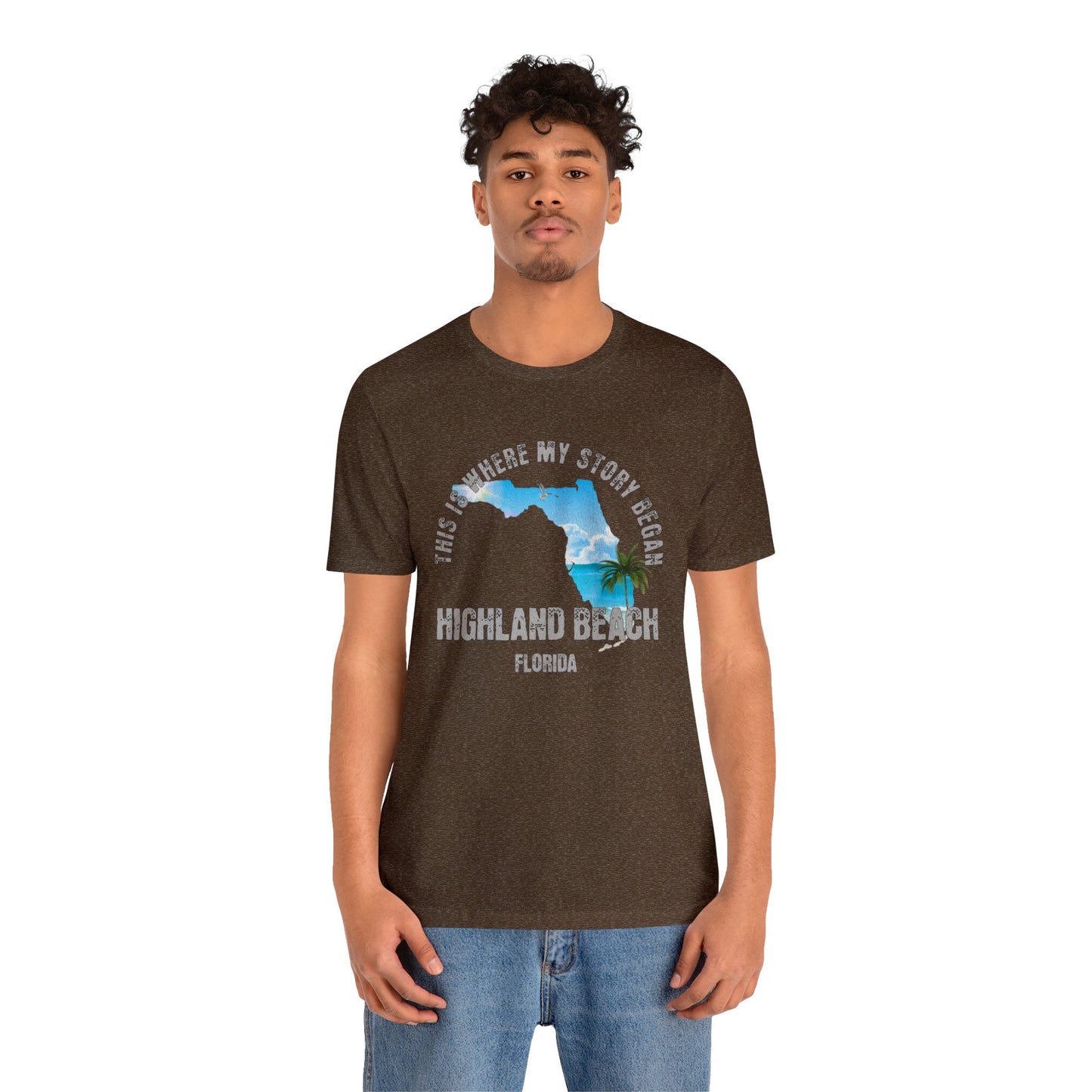 State of Florida T-Shirt - This is where my story began Highland Beach Florida, Birthday Gift, Origin Story, Home Town, Gift for Dad