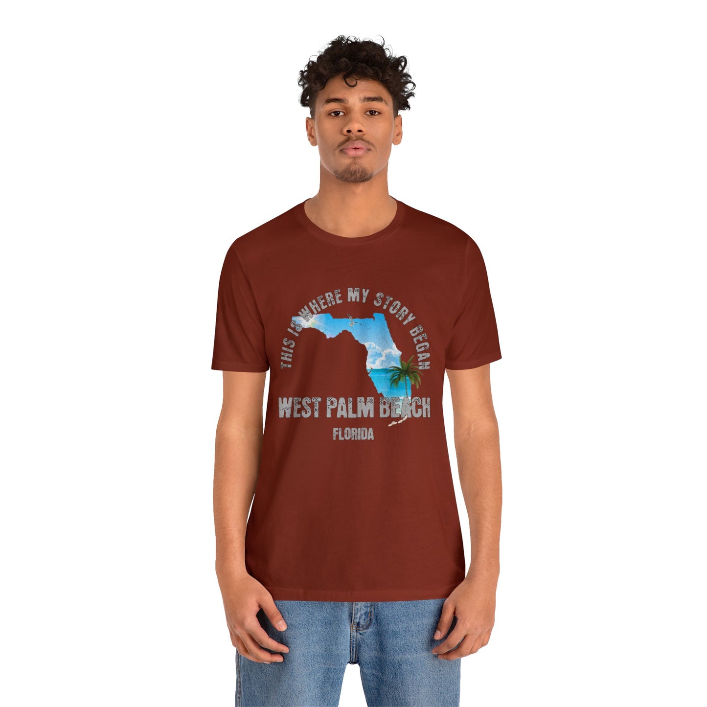 State of Florida T-Shirt - This is where my story began West Palm Beach Florida, Birthday Gift, Origin Story, Home Town, Gift for Dad Mom