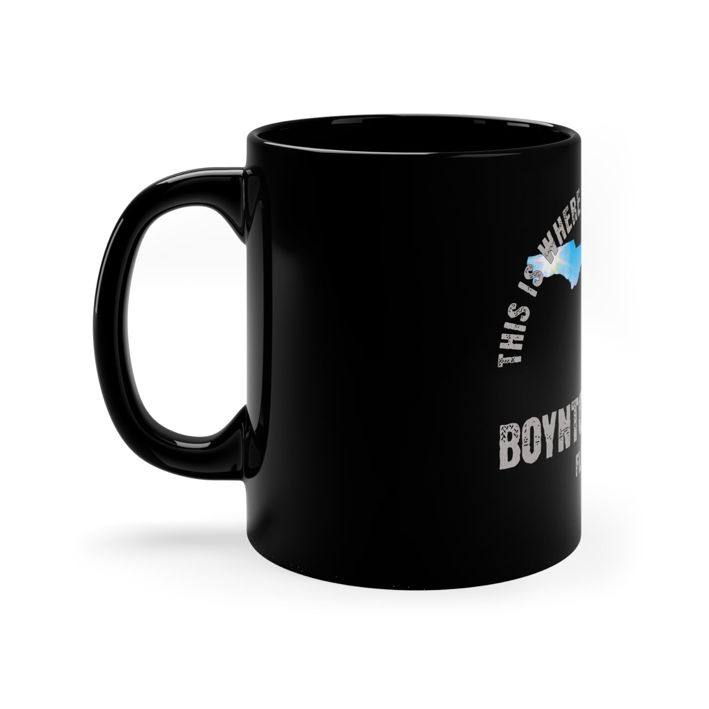 Boynton Beach Florida Where My Story Began Souvernirs  11oz Black Coffee Mug Home Town Home Grown