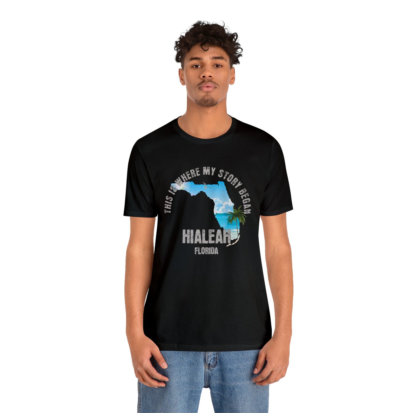 State of Florida T-Shirt - This is where my story began Hialeah Florida, Birthday Gift, Origin Story, Home Town, Gift for Dad