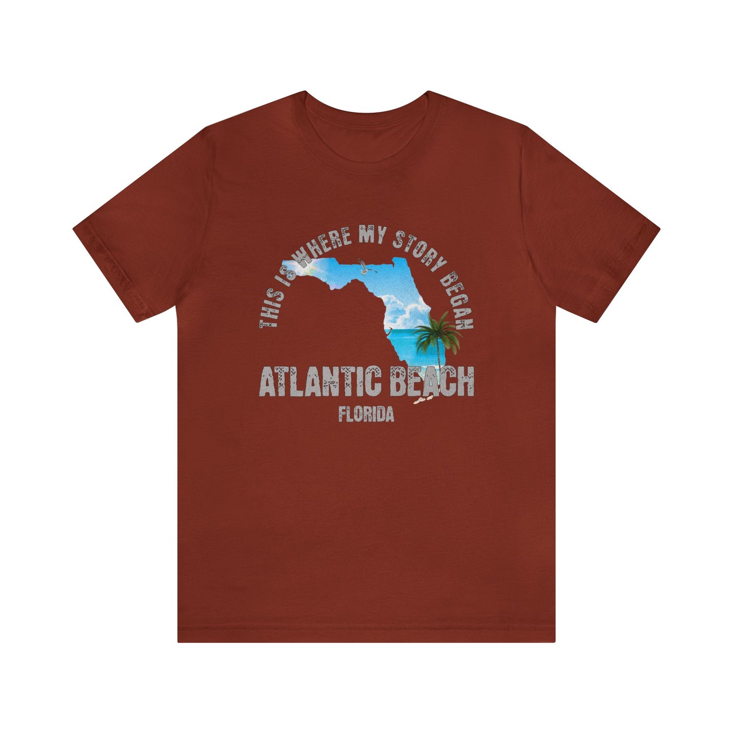 State of Florida T-Shirt - This is where my story began Atlantic Beach Florida, Birthday Gift, Origin Story, Home Town, Gift for Dad