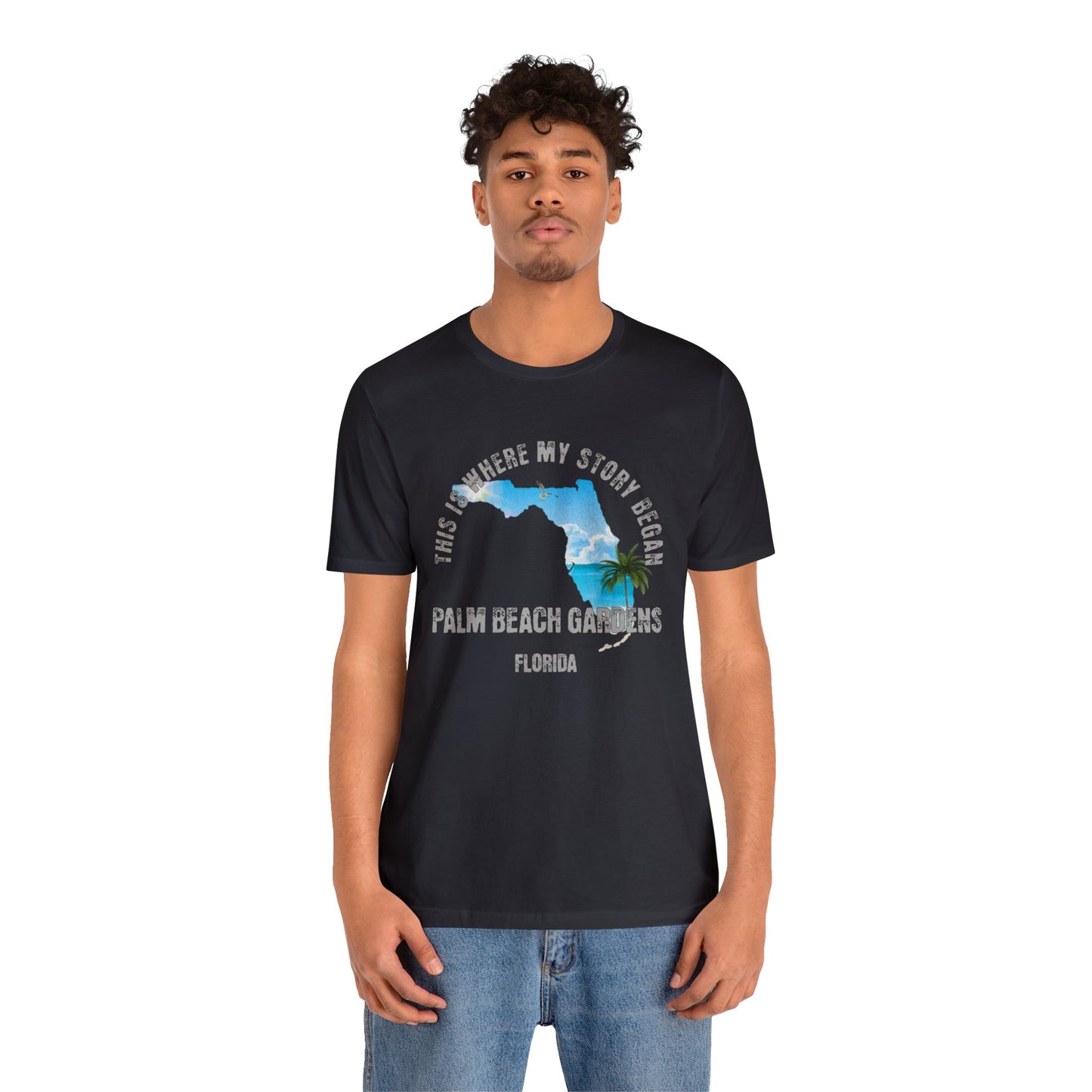 State of Florida T-Shirt - This is where my story began Palm Beach Gardens Florida, Birthday Gift, Origin Story, Home Town