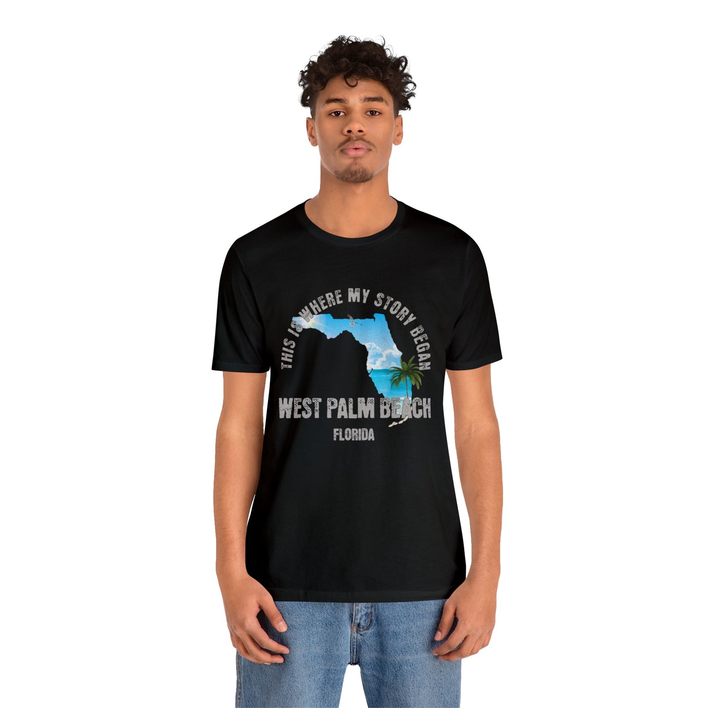State of Florida T-Shirt - This is where my story began West Palm Beach Florida, Birthday Gift, Origin Story, Home Town, Gift for Dad Mom